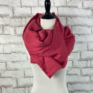 Red oversized wrap blanket scarf